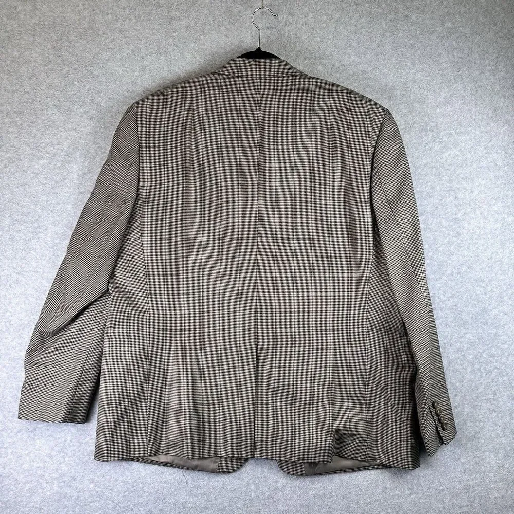 Ralph Lauren LRL 48R Houndstooth Plaid Blazer Men Light Brown Sport Coat  Career